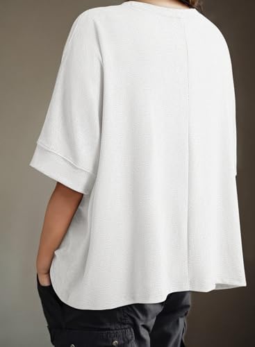 Dokotoo Summer Shirts 2025 Womens Solid T Shirts for Women Loose Oversized Tops Basic Tee4