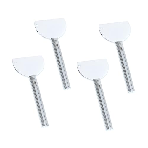 Didiseaon 4pcs Extruder Key Tube Squeezers Tube Rollers Metal Tube Pressers Squeezer Tool Tube Wringers Metal Toothpaste Squeezers Keys Dispenser Rollers Stainless Steel Silver
