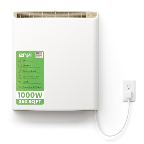 EnviMAX Plug-in Electric Panel Wall Heaters for Large Rooms, 1000 Watts, 24/7 Heating w/Safety...