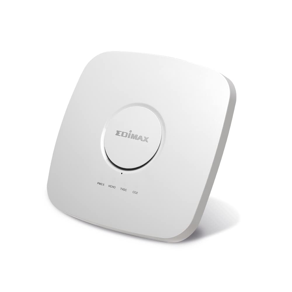 Edimax AI-2002W - Detector de Calidad del Aire Interior multisensor 7 en 1 con sensores PM2.5, PM10, CO2, TVOC, HCHO, Temperatura y Humedad