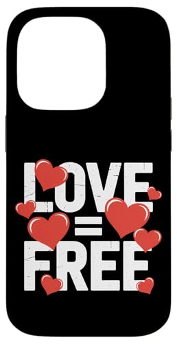 Love Equals Free ポジティブメッセージ インスピレーション スマホケース iPhone 14 Pro 用