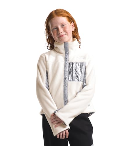 THE NORTH FACE Girls' Fleece Mashup Jacket, Gardenia White, X-Large