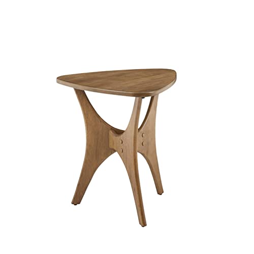 Image of INK+IVY Blaze Triangle Wood Triangle Sofa Table Plywood with Wood Veneer Legs, Mid-Century Modern, Easy Assembly, Accent Furniture For Living Room, Minimalist Decor, Light Brown