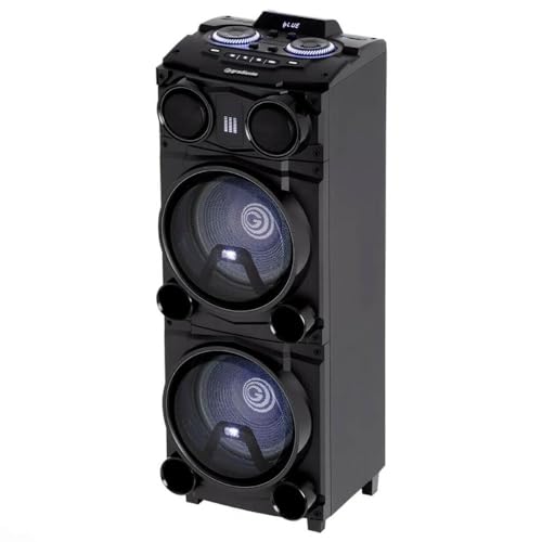 TORRE DE SOM BLACK BASS BLUETOOTH 2xWOOFERS 12' Gradiente GDB12M 1800W Bivolt
