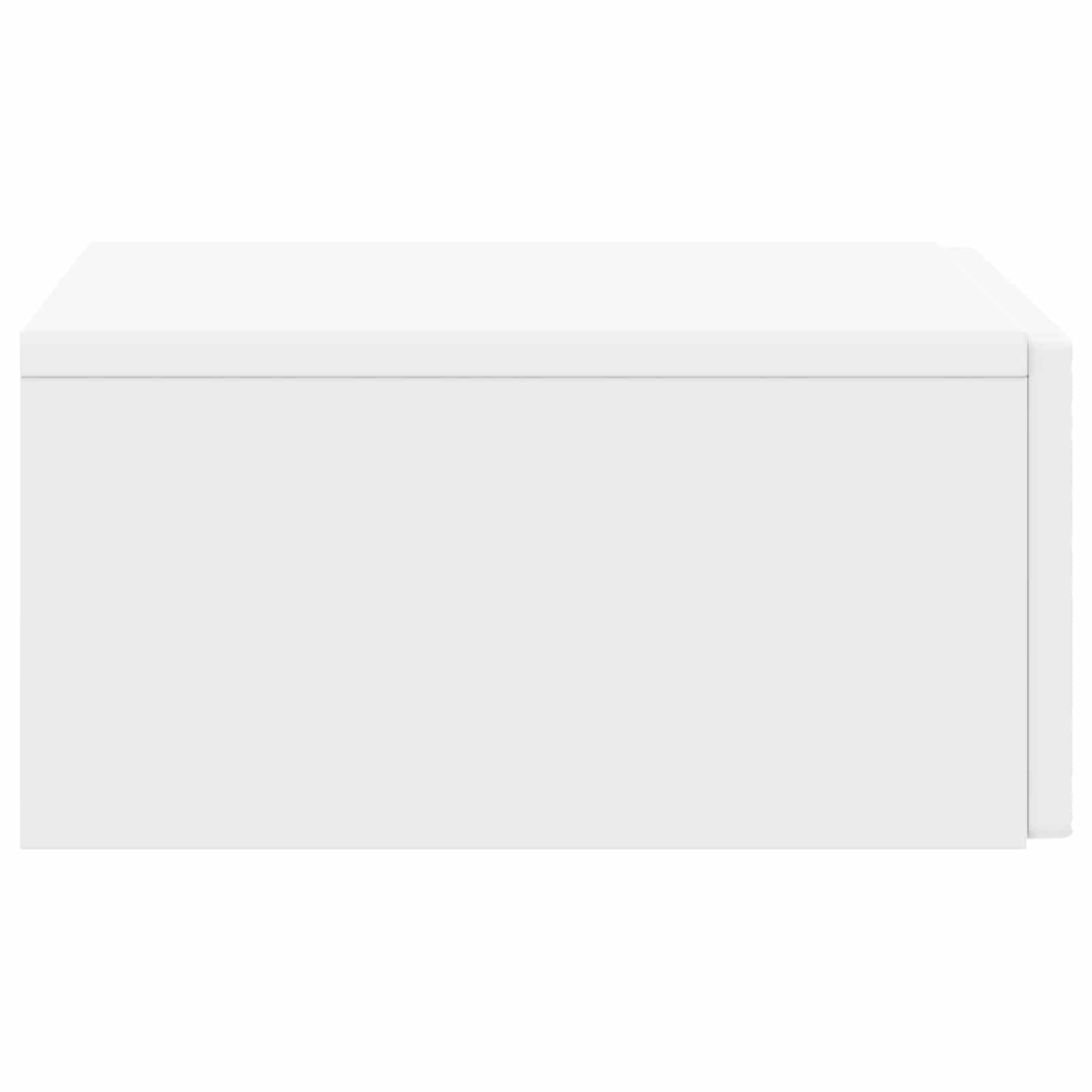 Tavolino da parete in legno bianco, 59 x 34,5 x 17 cm, con cassetto, per soggiorno, ufficio, corridoio, versatile come ripiano e organizer