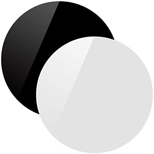 2 Packs 12 x 12 Inch Acrylic White & Black Reflective Display Table Riser for Professional Product Photography, KINJOEK 30x30CM Background Boards for Product Table Top Photography Shooting