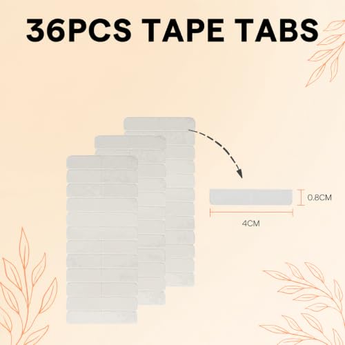 Image of Full Shine Double Sided Replacement Tape, White, 0.8cm*4cm 36PCS | Double Sided No-Residue Tape for Weft Extensions, Strong Waterproof Hold for Daily Use, Seamless Install