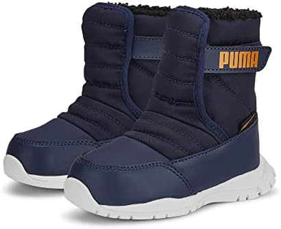 PUMA Nieve Winter Boots Snow, Peacoat-Vibrant Orange, 12.5 US Unisex Little Kid | Image 5