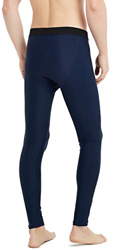Upf 50+ Men's Surfing Leggings Sun Protection High-Waist Tummy Control Swimming Pants(6006Navy-Xl) #TOP2