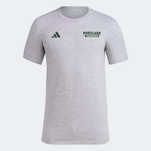 adidas Mens Portland Timbers Pre-Game Short Sleeve Soccer T-Shirt,Medium Grey Heather/Portland Timbers,3X-Large