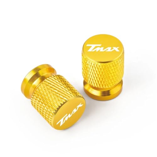 YIJIEBAO Fir for Yamaha TMAX530 TMAX500 TMAX560 T-MAX Tmax 530 560 500 2008-2023 Motorrad CNC Aluminium Reifen Ventil Luft Port Stem Abdeckung Kappen(Gold)