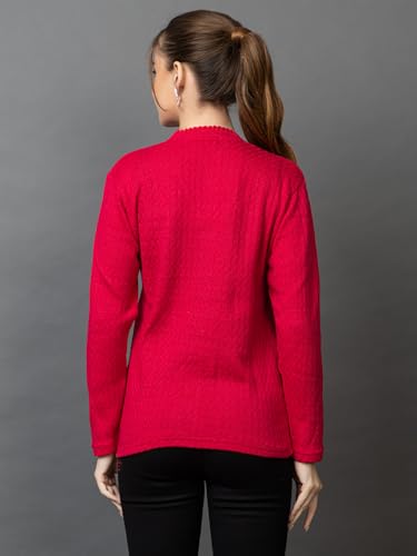 Image of Wear lusso Women Woolen V Neck Casual Wear Stylish Cardigan Sweaters for Winter with Side Pocket | Cozy and Warm Winter Sweater for Girls /Ladies