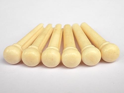 MUSICAL STRING Guitar Bridge Pin Real Bone For Acoustic Classical 1 Set 6 Pcs Standred White