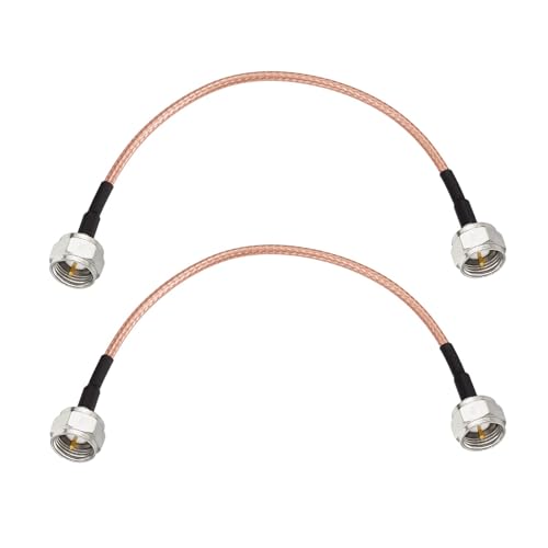 Image of Superbat TV Coax Cable, 6 inches Slim Coax 75 Ohm RG179 with F-Type Connectors for TV, Satellite & Antenna Cable 2-Pack