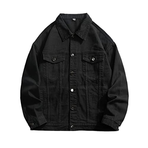 Veste en jean oversize homme XL noir vert blanc blouson denim decontracte