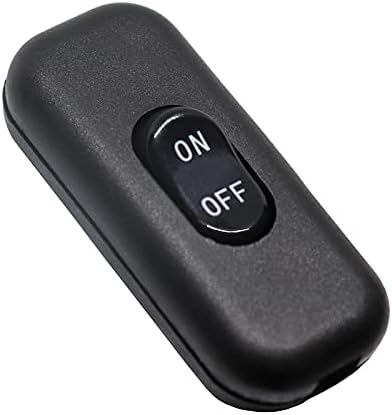 ALEOED Black Inline Cord Switch AC 250V 6A On-Off DPST Control Rocker Button Switch for Bedroom Table Lamp Bed Desk Light