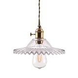 DONHEK nowoczesna, plisowana lampa wisząca, klosz o przekątnej 8,6 cala, mały żyrandol, oświetlenie sufitowe, prosta lampa kuchenna, wisząca do jadalni,