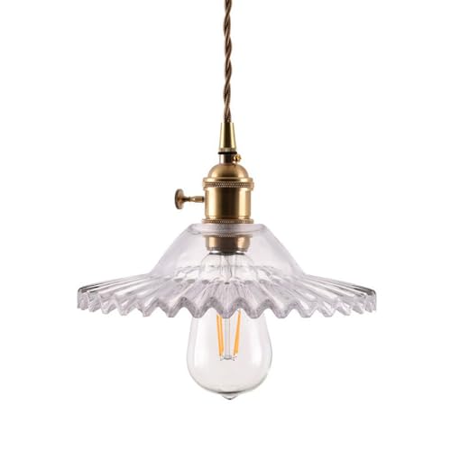 DONHEK nowoczesna, plisowana lampa wisząca, klosz o przekątnej 8,6 cala, mały żyrandol, oświetlenie sufitowe, prosta lampa kuchenna, wisząca do jadalni,