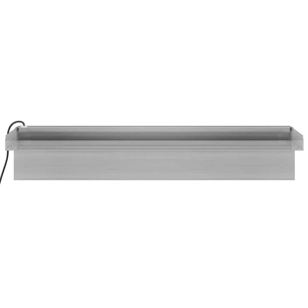 vidaXL Fuente Cascada con LED RGB para Jardín Estanque Patio Exterior Piscina Aporte Decorativo Relajante Luces Vista Sonido Acero Inoxidable