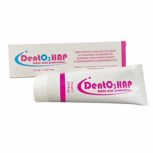 Innovares DentO3 Hap Pasta de Dientes con Ozono y Hidroxiapatita Biomimética - Alivia las Mucosas Bucales Secas e Inflamadas - Protector Esmalte 75m