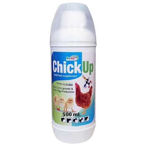 REFIT ANIMAL CARE Chicken Feed | Chicks Feed | Chick Food Fast Growth Supplement | Pre Starter Feed Chicks | Chicken Growth Booster & Promoter | Multivitamin for Chicks | Chicken Supplement for Poultry, 0.5 LTR / 500ml, Chick Up