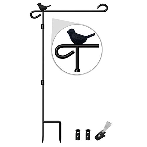 Gardenflagholderstandpremiumgardenflagpolestandmetalantirustweatherproofwithonetigerclipandtwospringstoppersnoflagincluded Urban Country Home Decor Garden flag holder stand premium garden flag pole stand metal anti rust weather proof with one tiger clip and two spring stoppers no flag included urban country home decor
