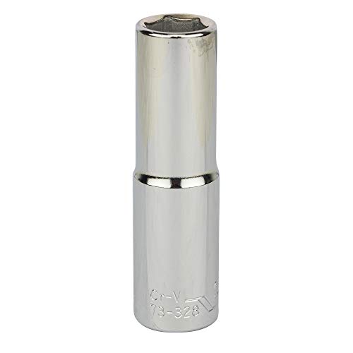 Image of STANLEY STMT73328-8B 1 /2-inch 14mm Chrome Vanadium Steel 6 Point Deep Socket (Silver)