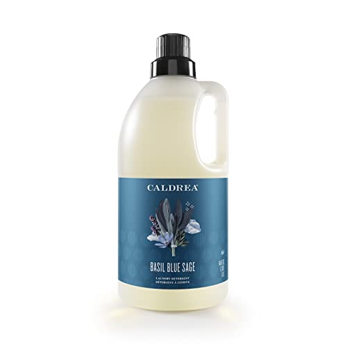 Caldrea Liquid Laundry Detergent, Effective for all Fabrics and all Temperatures, Basil Blue Sage Scent, 64 oz