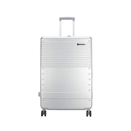 Image of Carlton Alumina | Check-in Trolley Bag, 80 Cm Large Hardsided Luggage | 8 Wheels, TSA Lock | Polycarbonate | Premium Suitcase for Travel | 5 Year International Warranty | Metallic Silver