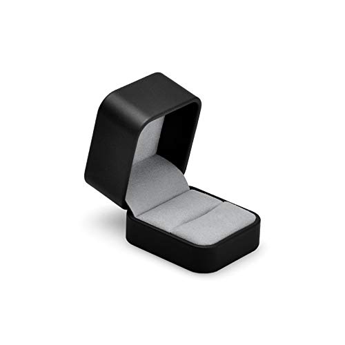 Woodten Black Round Corner PU Leather Ring Box Jewelry Necklace Earring Bracelet Gift Jewelry Packaging Box WH095 (Ring Box)