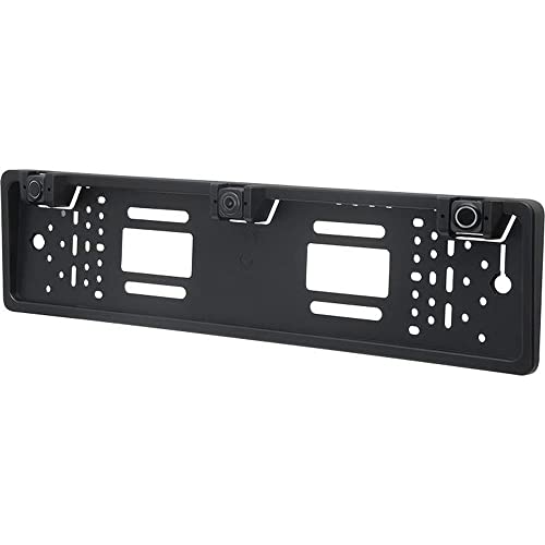 Vetrineinrete® Soporte de matrícula con cámara trasera y 2 sensores de aparcamiento para coche europeo de marcha atrás, soporte de matrícula y sensor con alarma sonora C22