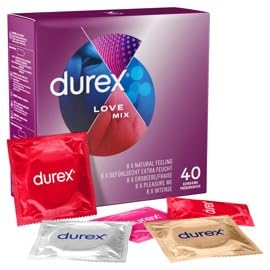 Durex Surprise Love Mix Preservativi Assortiti 40 Pz Ultra Sottile Extra Lubrificato Fragola Con Rilievi E Nervature Per Lei Dots And Lines Stimolante X Lei Pacco Grande