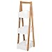 HOMCOM Scaffale a 3 Ripiani Mobiletto Bagno Salvaspazio e Multiuso in Legno MDF e Bambù, 21x30x81cm, Bianco