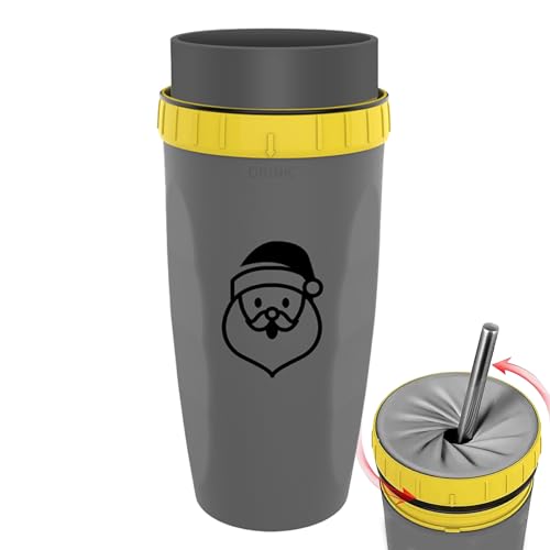 Generisch - Gobelet avec paille - Tasse à eau rotative de 300 ml avec bol, tasse Twizzs Hay, tasse à bol, gobelet isotherme Bend Bowl, jus de café de voyage...