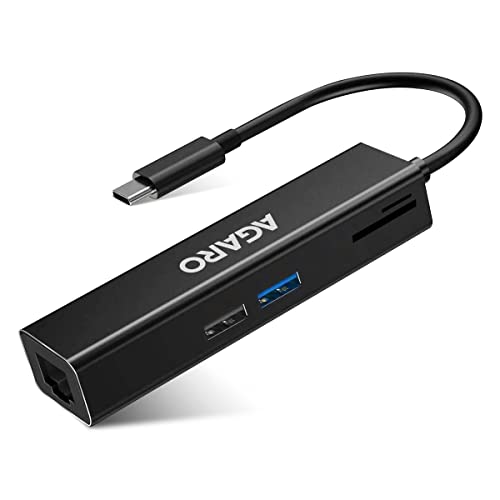 Image of AGARO 5in1 Type C to USB A + MMC + Ethernet Converter, 2 USB 3.0, SD And TF Card Reader