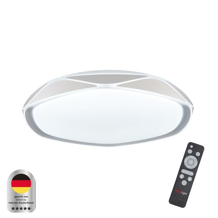 MegaLight Moderne Deckenleuchte Shining Venus Wohnzimmer, LED Pendelleuchte, Weiß, Durchmesser: 410mm, Höhe: 75mm