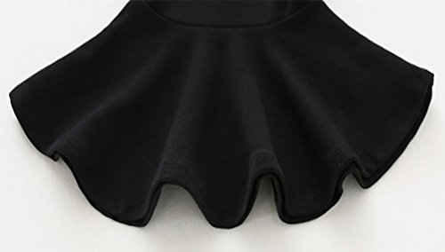 GSVIBK Baby Girls Cotton Dresses Toddler Solid Dress Girl Casual Ruffle Dresses Infant Short Sleeve Summer Dress 476 Black 130