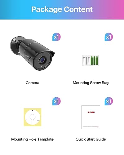 ZOSI 1080p HD-TVI Home Security Camera with Audio,Built-in Mic,Night Vision,1920TVL 2MP Outdoor CCTV Cam Only Compatible with ZOSI 3K Lite Analog DVR
