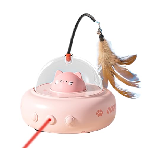 自動猫のおもちゃ、猫のおもちゃの羽毛 | 猫用の充電式インタラクティブなおもちゃ - 子猫の退屈なエクササイザー、ペットエクササイズゲーム、自動移動のための600mAhバッテリーペット濃縮