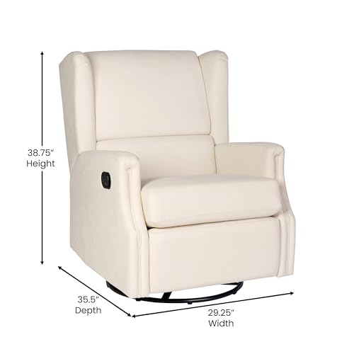 Sillón reclinable giratorio crema clásico miniatura 3
