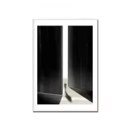 Peinture sur toile décoration murale noir et blanc tableau abstrait - 3