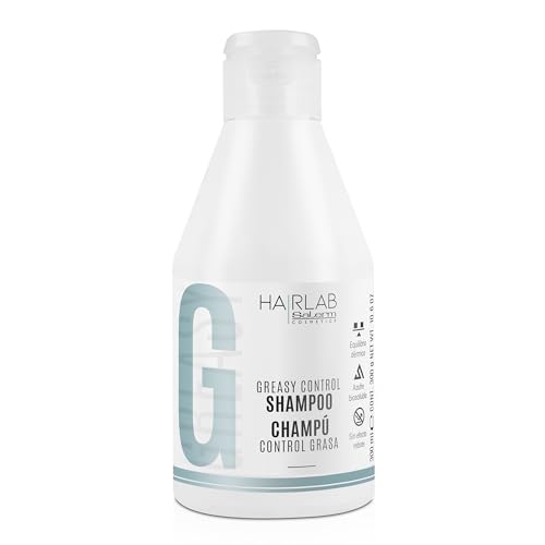 SALERM - Champú Antigrasa Mujer y Hombre - Greasy Control Hair Lab - 300 ml - Controla el Exceso de Grasa en el Cabello - Limpia el Cabello y Cuero Cabelludo - Champú Seborregulador - Sin Parabenos