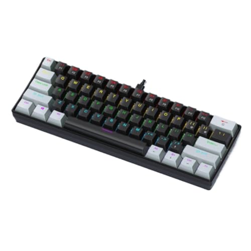 Clavier mécanique filaire RVB 61 touches noir et gris pour le jeu sur PC