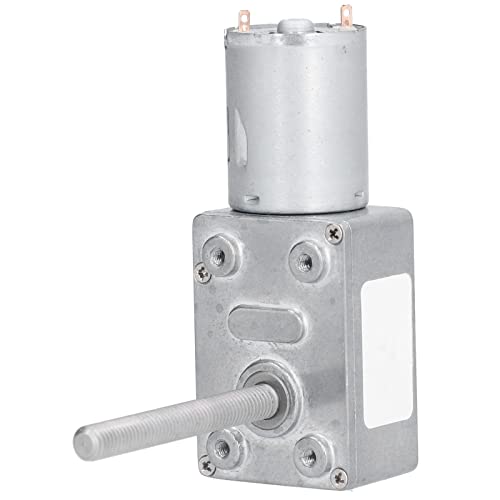 ANKROYU Gear Motor, Self Locking Worm Gear Motor, DC Worm Gear Motor M6 Thread 50mm Shaft Length, Low Noise Gear Motor, Speed Reduction Motor (DC12V 30RPM)