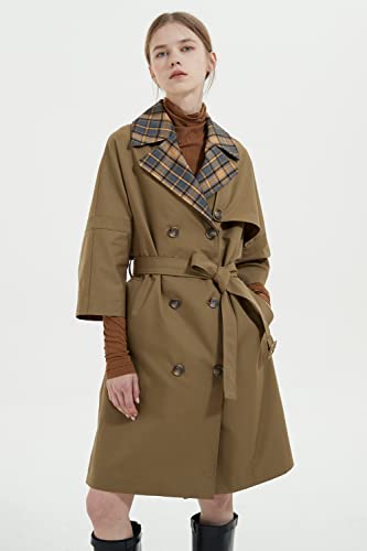 Orolay Women's Double Breasted Trench Coat Classic Jacket Belted Lapel Coat Caramel M #TOP3