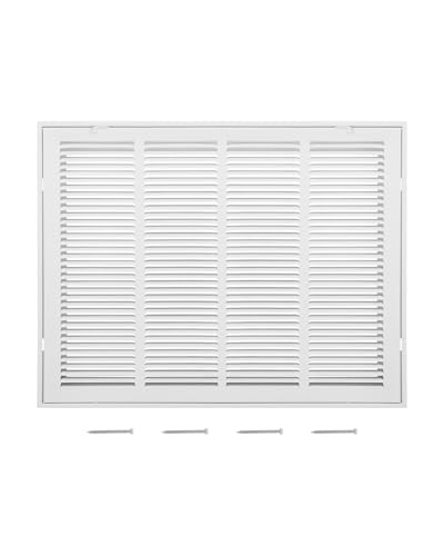 VEVOR Rejilla de Filtro de Aire de Retorno, Se Adapta a la Abertura del Conducto de 60,5 x 45,5 cm de Ancho, Filtro no Incluido, para Pared, con Recubrimiento en Polvo, 67,6 x 52,5 x 4 cm, Blanco