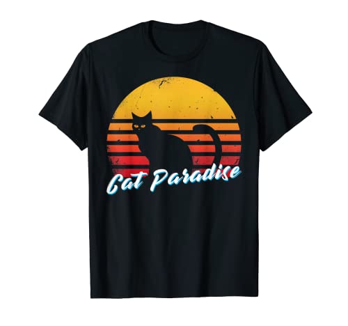 Cat Paradise Estilo Vintage Camiseta