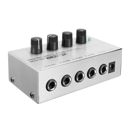 Mezclador de audio MX400 con 4 canales y mini adaptador analógico portátil para DJ y KTV 4