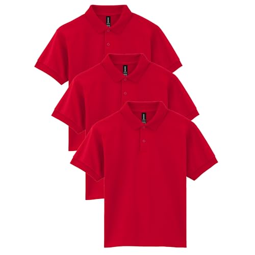 Image of Gildan Kids' DryBlend Short Sleeve Polo, Style G8800b, 3-Pack