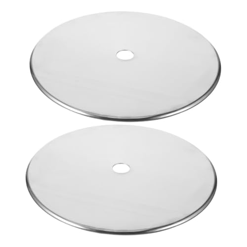 LOLIPPYY 2pcs Thickened Stainless Steel Induction Cooker Heat Diffuser Ring with Round Cover High-temperature Resistant Plate Adapter for Induction Hob Protection and Hot Pot Table Use